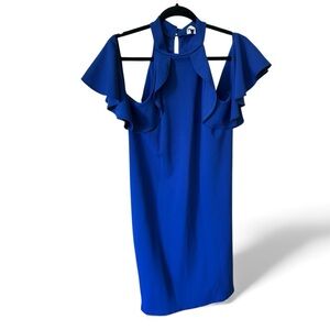 Pinkblush Elegant Blue Ruffle Sleeve Dress size L